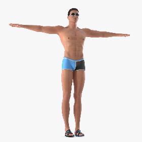 3D Man in Swimwear T-Pose